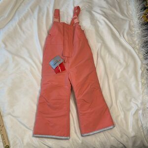 NWT Hanna Andersson Insulated Pink Snow Pants Winter Bib Overalls 90 Sz 3